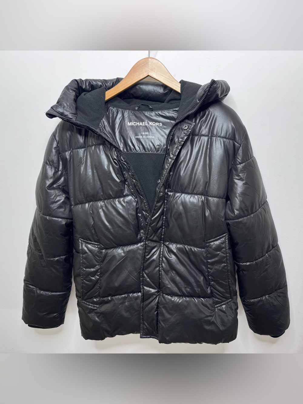 Michael Kors Men's Black Quilted Puffer Jacket with Hood